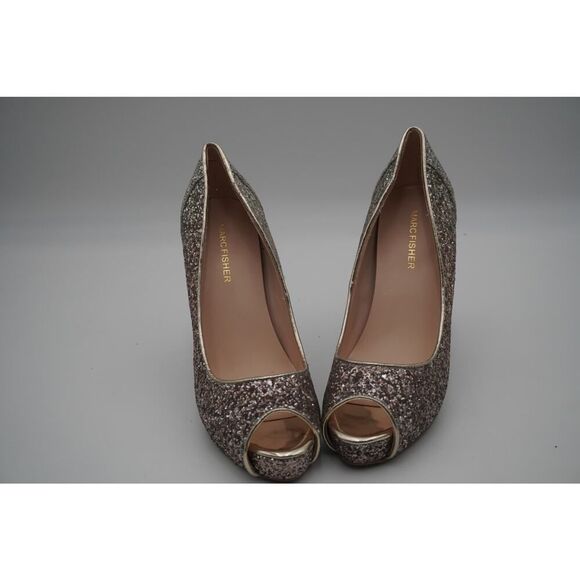Marc Fisher Silver Ombre Glitter Peep Toe Sparkling Chic Evening Party Pumps 8.5 - Picture 6 of 8